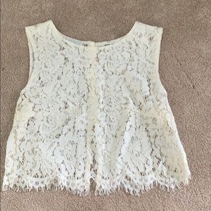 See through lace crop top